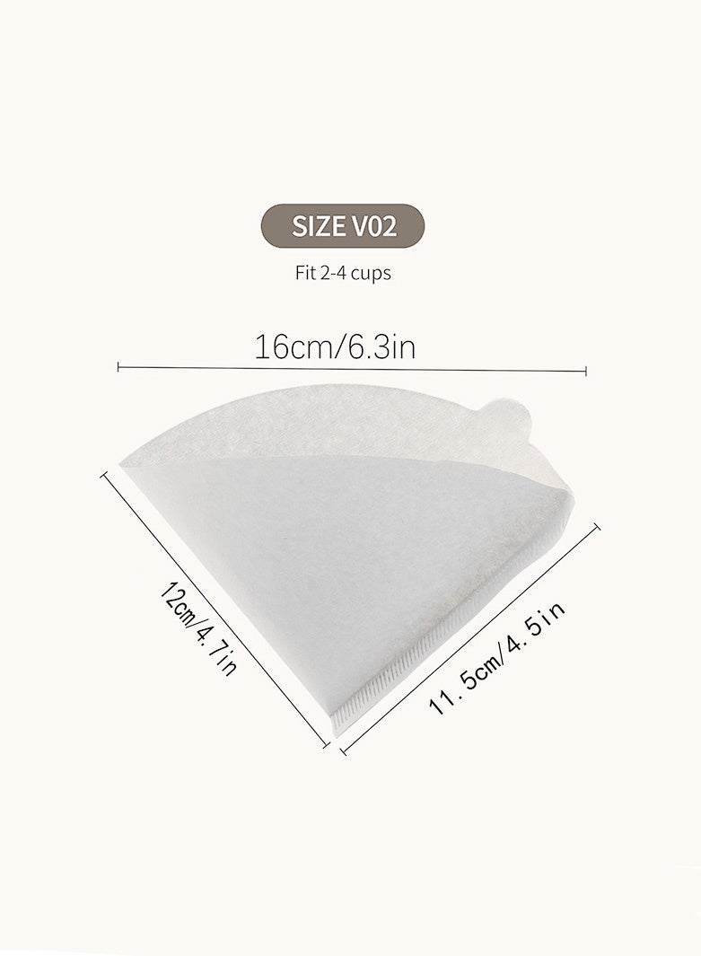 السيميا 100 ورقة فلتر قهوة V60، فلترة دقيقة، مناسبة للقهوة المقطرة اليدوية وماكينة القهوة بالتنقيط، مع علبة تغليف بغطاء قابل للفتح - Image 2